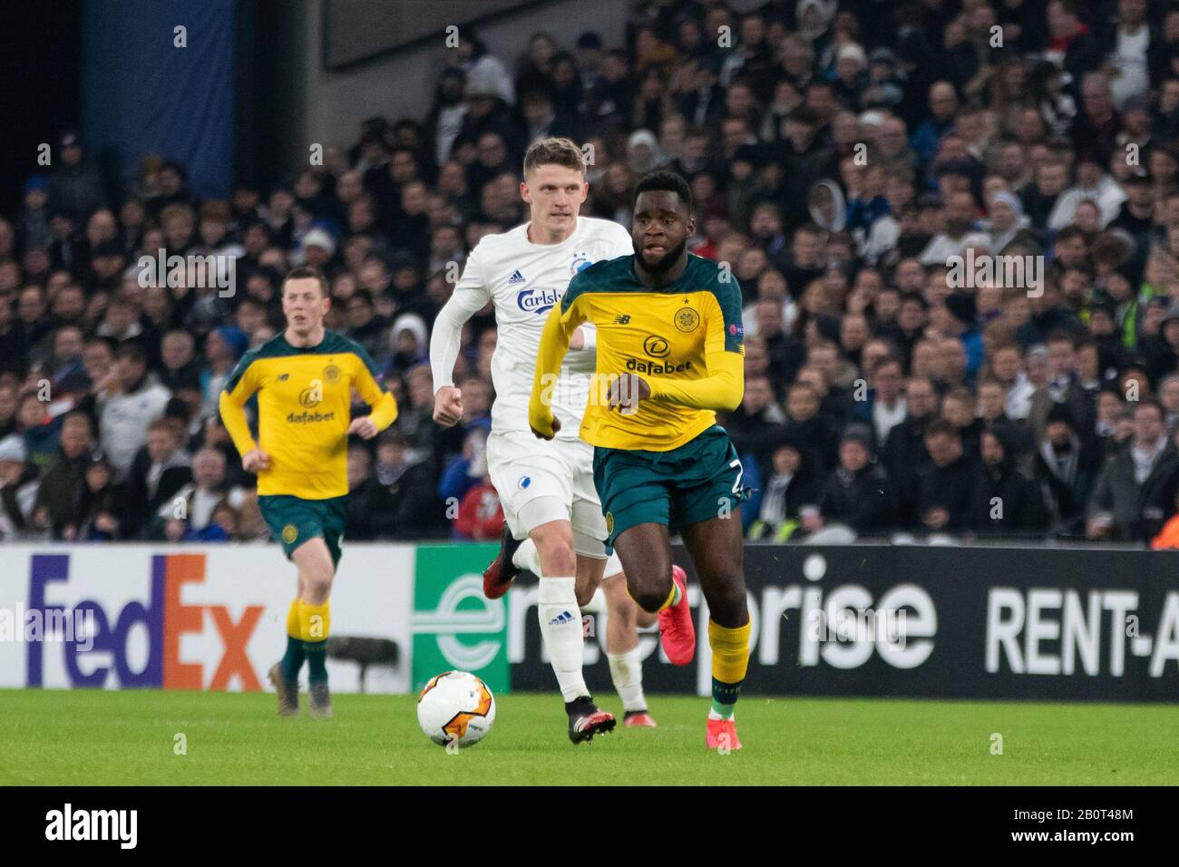 Copenaghen, Danimarca. 20th Feb, 2020. Odsonne Edouard di Celtic (22) visto durante la partita della UEFA Europa League tra il FC Copenhagen e il Celtic a Telia Parken a Copenhagen. (Photo Credit: Gonzales Photo/Alamy Live News Foto Stock