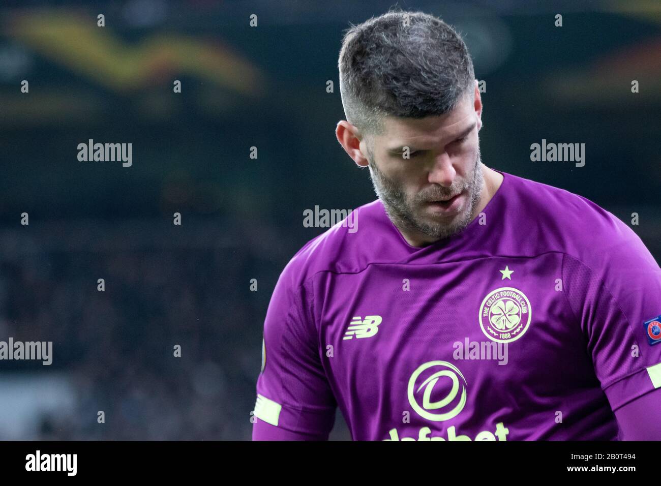 Copenaghen, Danimarca. 20th Feb, 2020. Il portiere celtico Fraser Forster è stato visto durante la partita della UEFA Europa League tra il FC Copenhagen e il Celtic a Telia Parken a Copenaghen. (Photo Credit: Gonzales Photo/Alamy Live News Foto Stock