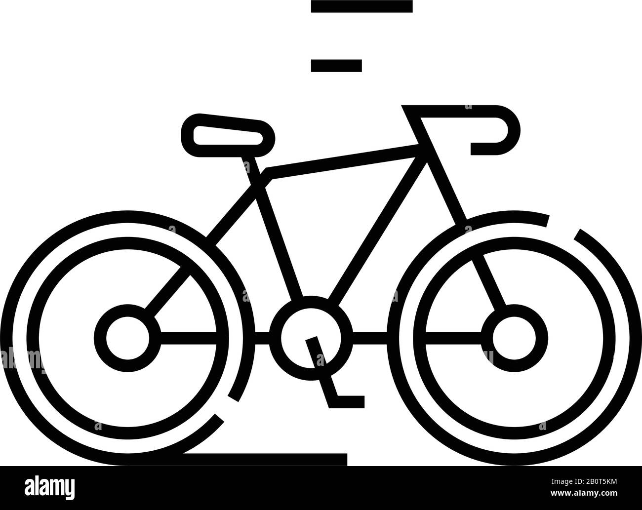 Icona della linea della bicicletta, simbolo concettuale, illustrazione del vettore di contorno, simbolo lineare. Illustrazione Vettoriale