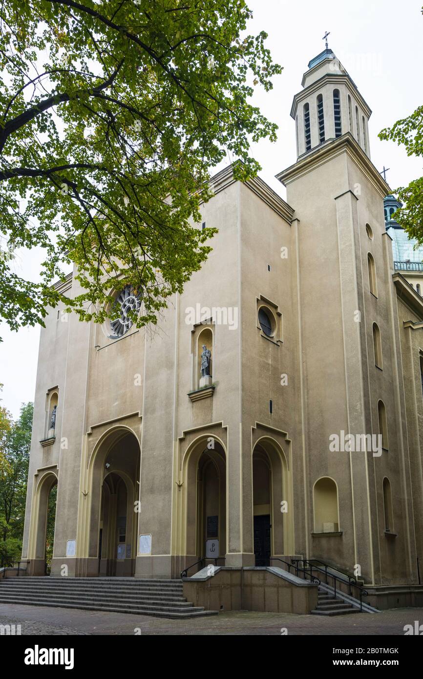 Chiesa Di Santa Barbara (Ricostruita Nel 1957) Nella Parrocchia Di Santa Barbara, Via Emilii Plater, Varsavia, Polonia Foto Stock