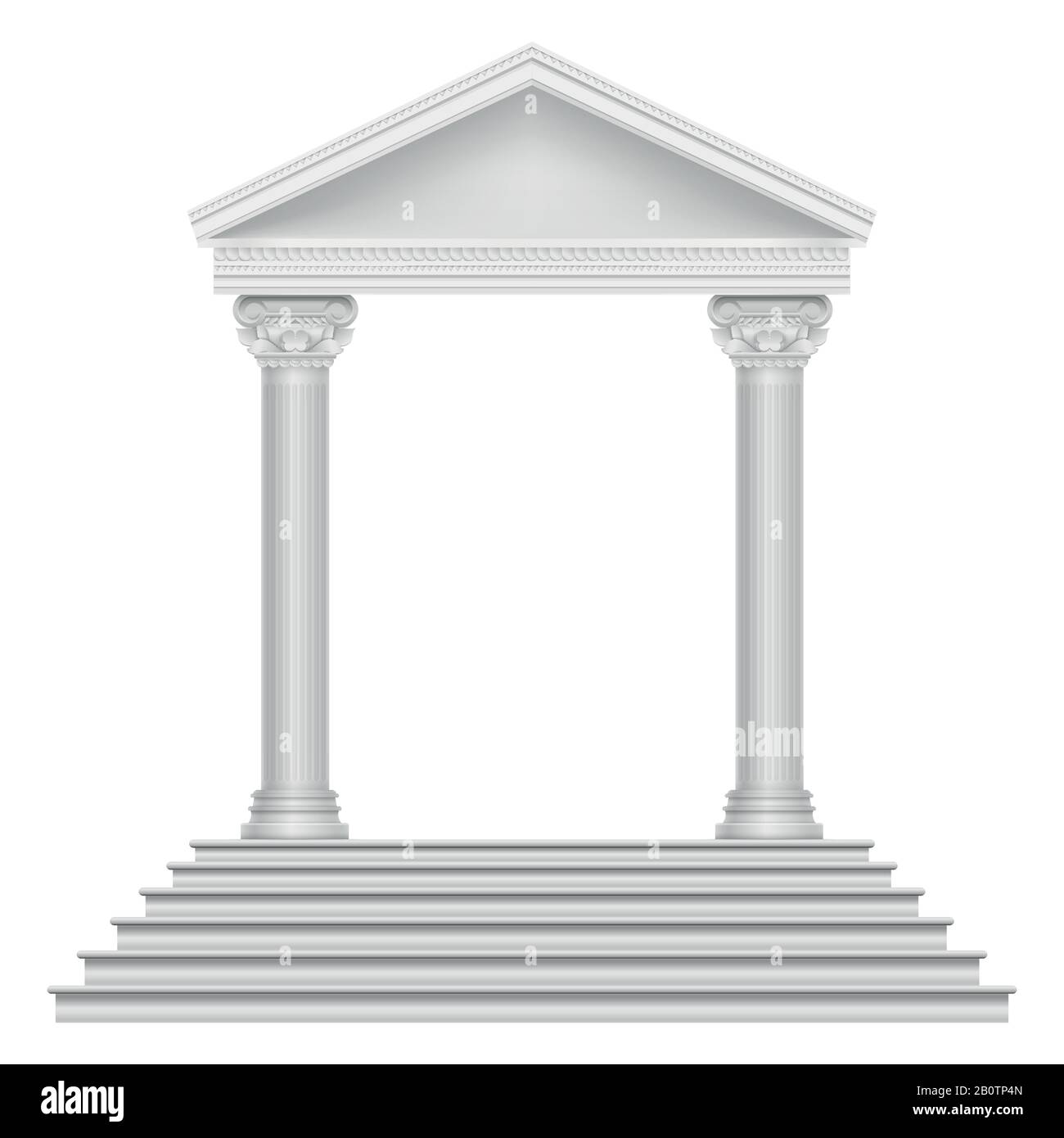 Antico tempio romano con gradini e colonne. Architettura edilizia antica romana, illustrazione vettoriale Illustrazione Vettoriale
