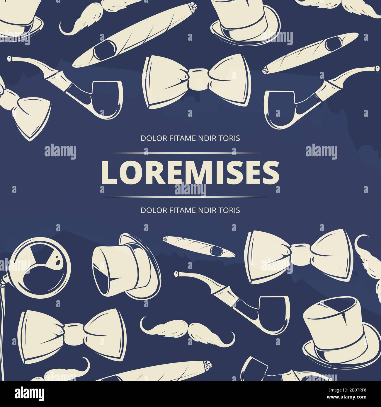 Gentlemen club background design - poster con oggetti gentleman. Illustrazione del vettore Illustrazione Vettoriale