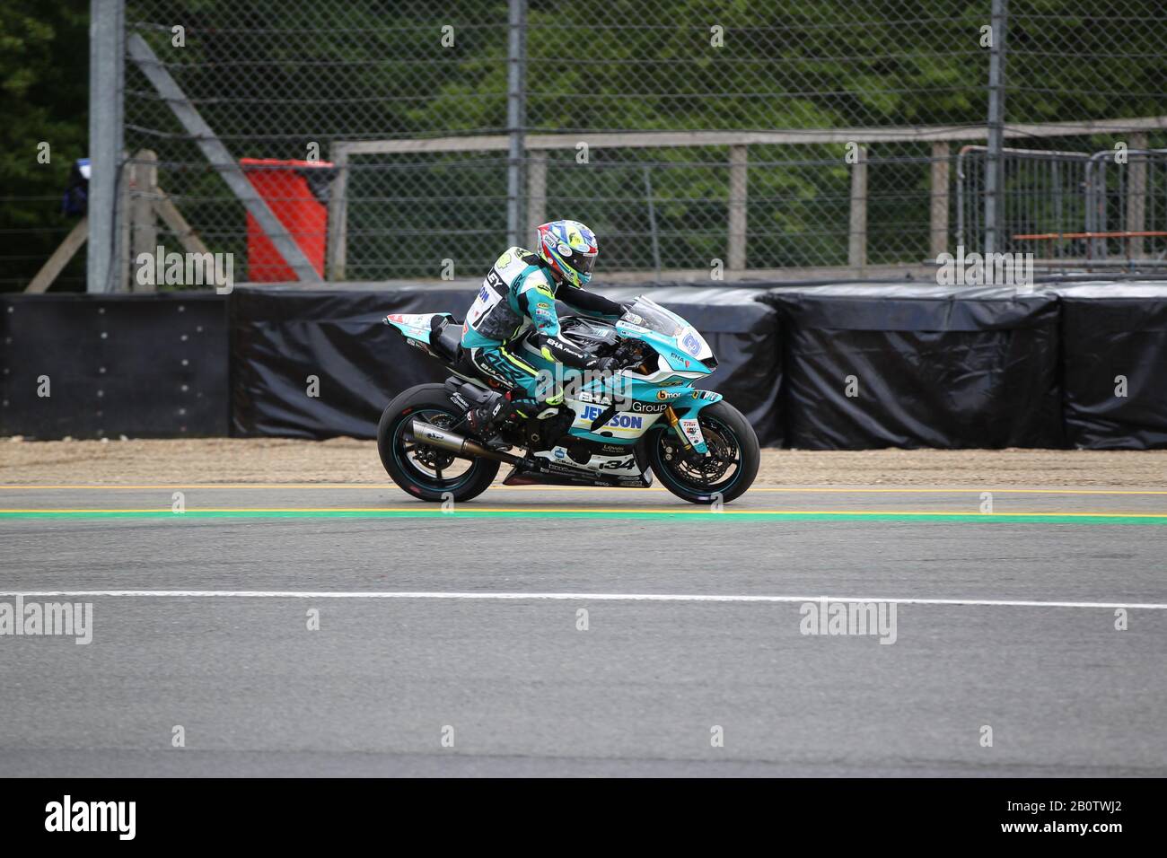 Alastair Seeley - Yamaha - Eha Yamaha (34) - Campionato Britannico Supersport 2019 Dickies. Brands Hatch, Druids Bend. Foto Stock