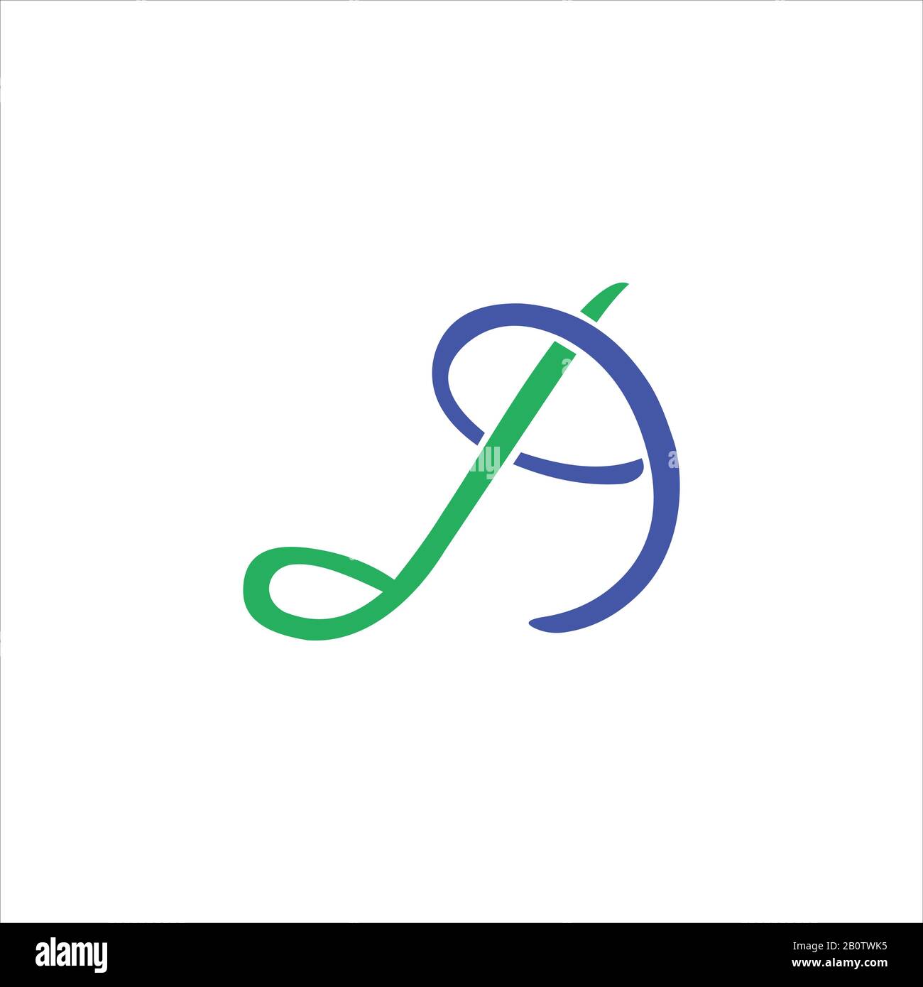 Lettera iniziale aj o ja modello di logo Illustrazione Vettoriale