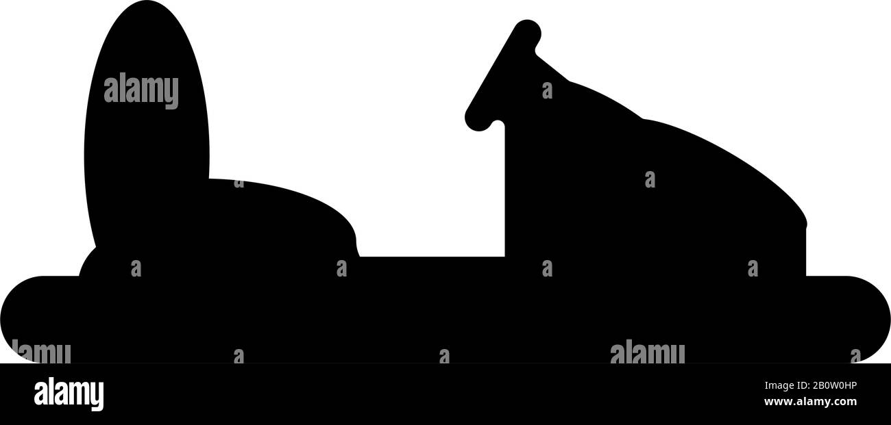 Paraurti silhouette auto macchina elettrica per pista Sideshow Parco divertimenti attrazione Dodgem icona nero colore vettore illustrazione piatto stile semplice Illustrazione Vettoriale
