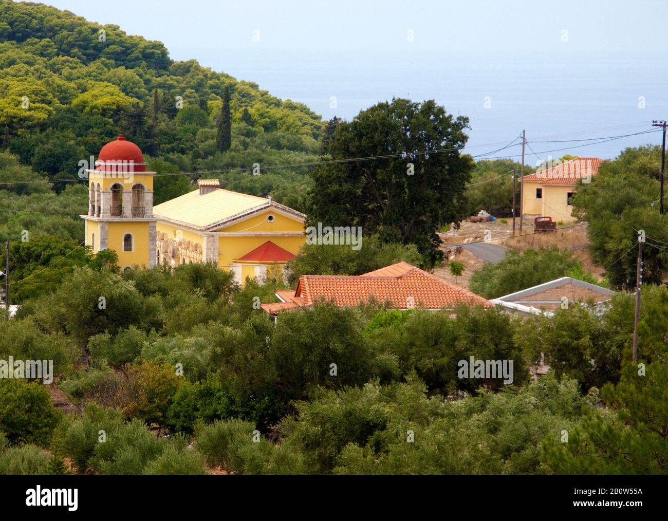 Kleine Kapelle im Dorf Keri, Zante, Griechenland | piccola cappella nel villaggio Keri, isola di Zante, Grecia Foto Stock