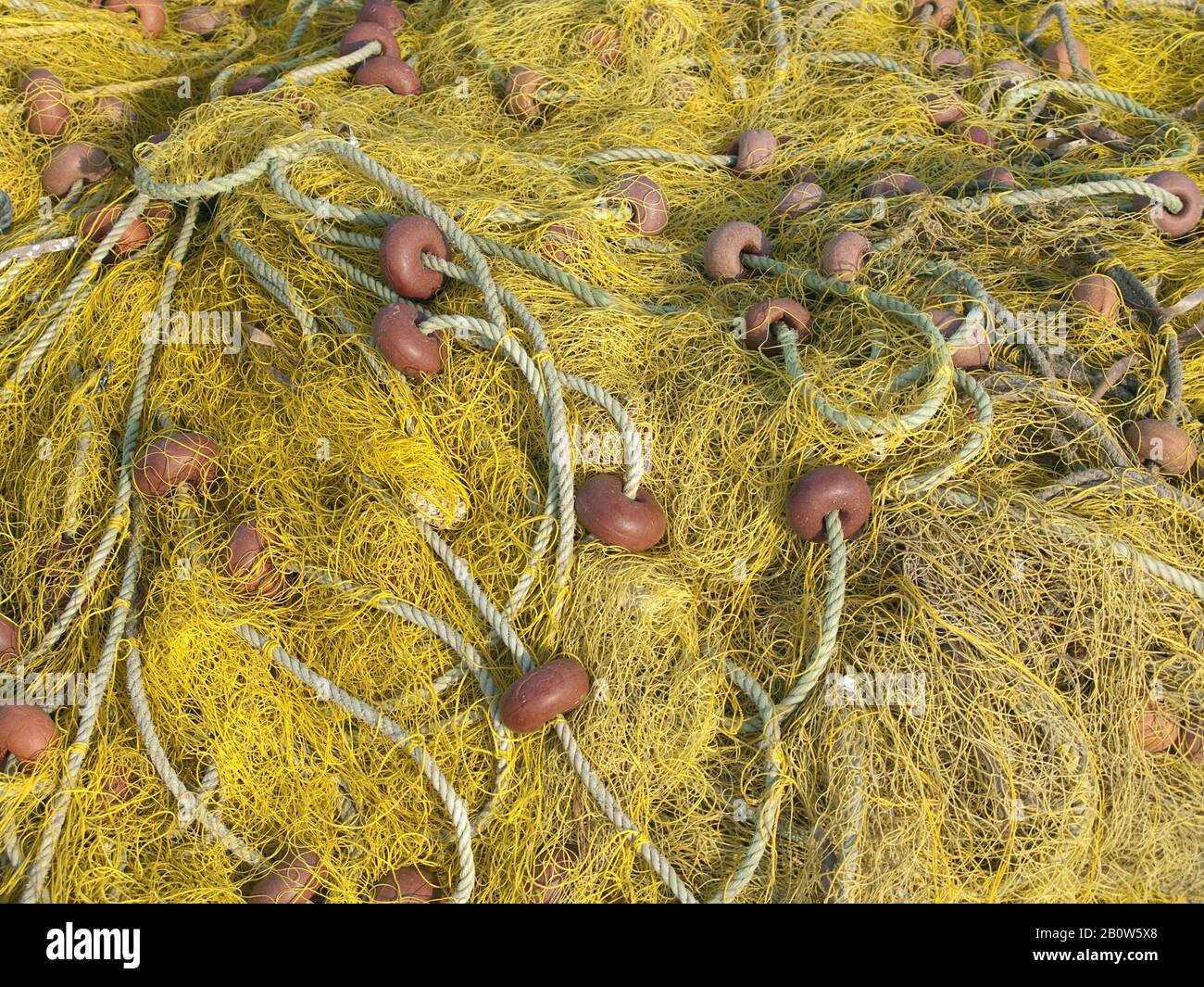 Rete di pesca nel porto di Zante, isola di Zante, Grecia Foto Stock