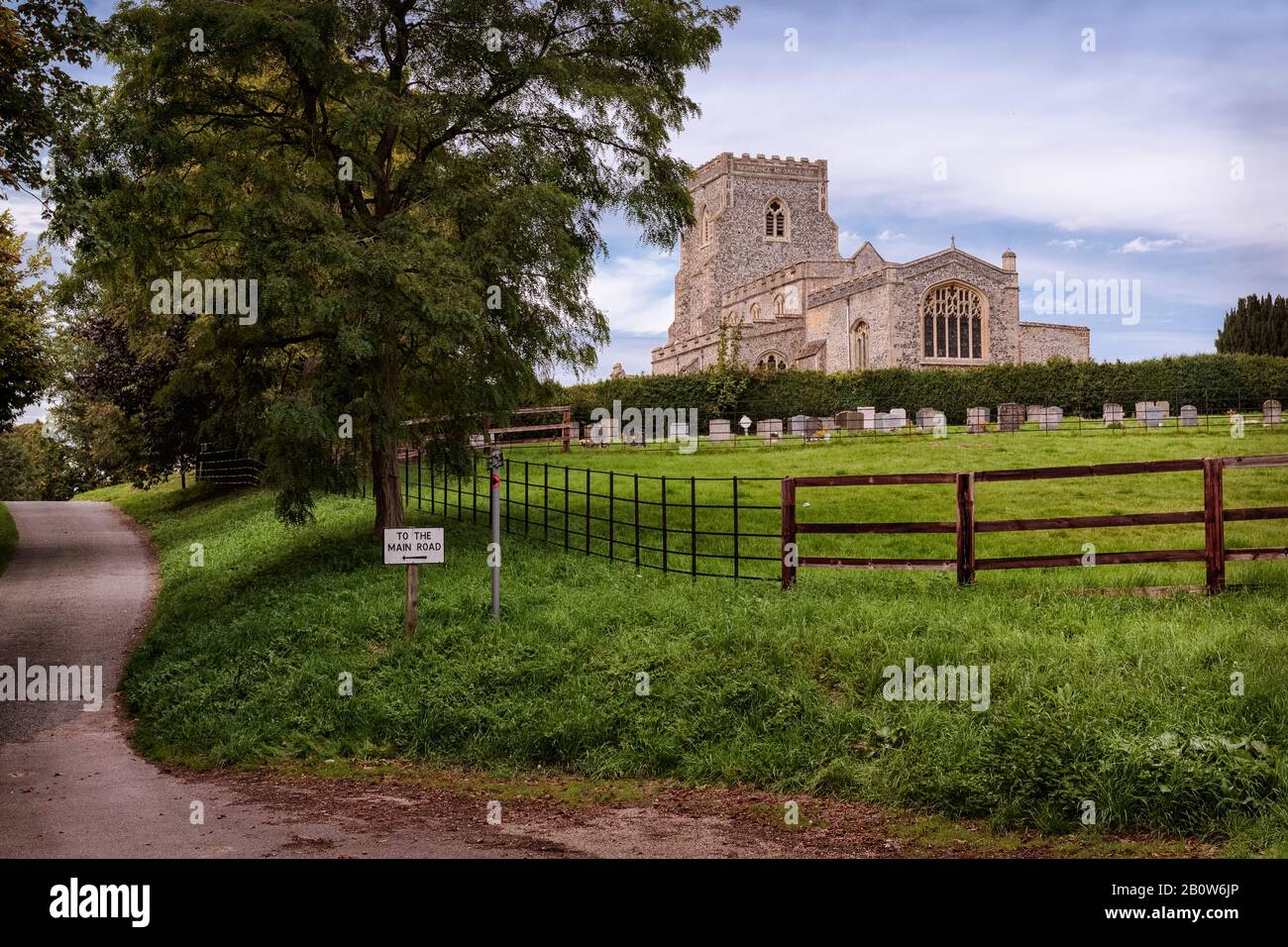 Dalham Chiesa rurale Inglese Campagna Foto Stock