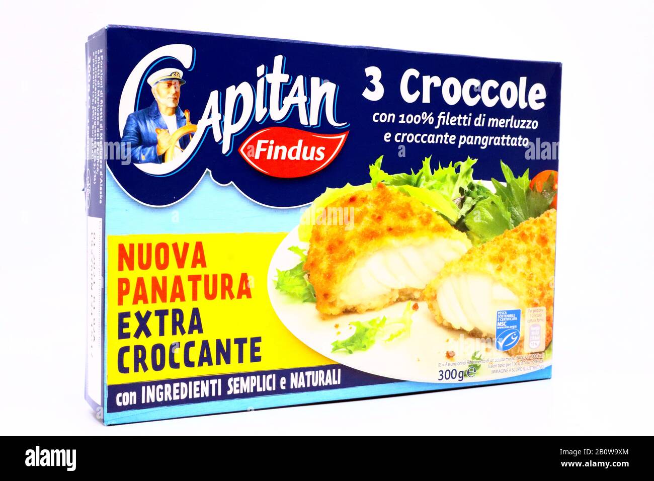 Captain Findu Merluzzo Filetti Di Pesce In Croccante Breadbriciole. FindUs  è un marchio di alimenti surgelati di Nomad Foods Group Foto stock - Alamy