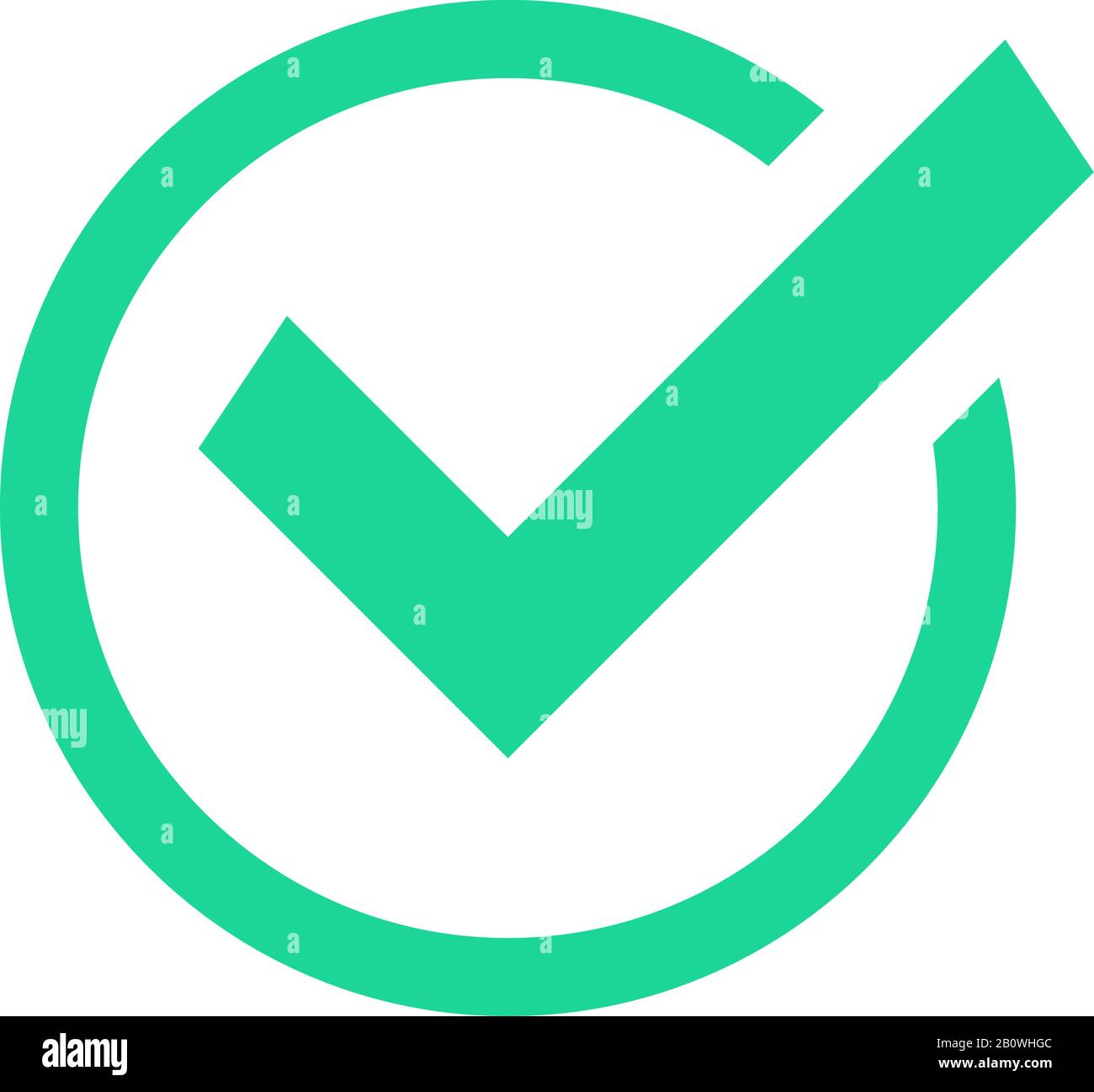 Segno di spunta cerchio verde. Segni di spunta di conferma, segno di consenso e segno di spunta di conferma casella di controllo icona vettore Illustrazione Vettoriale