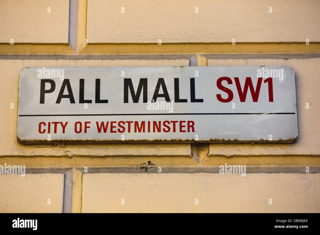 Pall Mall Street segno Londra SW1 Foto Stock