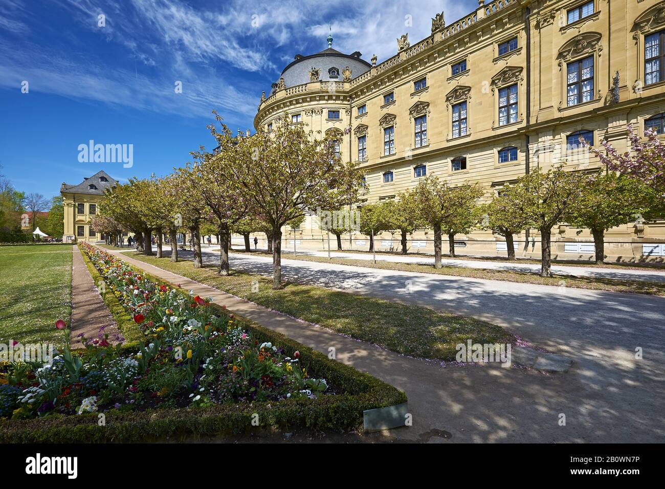 Hofgarten Con Wuerzburg Residence A Wuerzburg, Bassa Franconia, Baviera, Germania, Europa Foto Stock