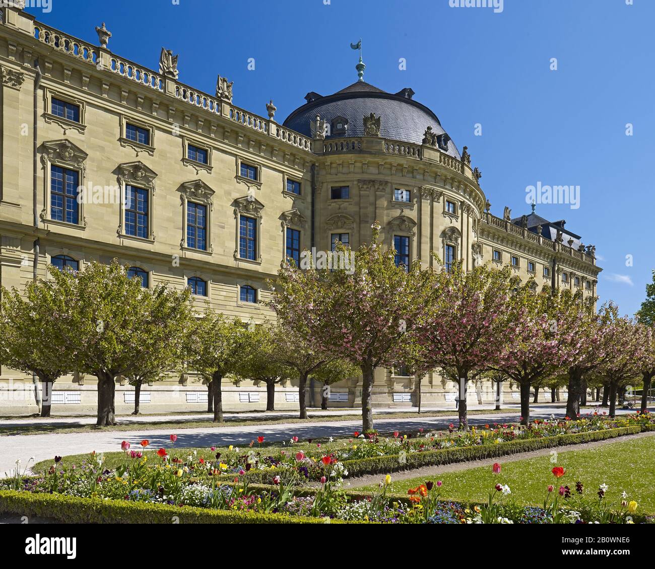 Hofgarten Con Wuerzburg Residence A Wuerzburg, Bassa Franconia, Baviera, Germania, Europa Foto Stock