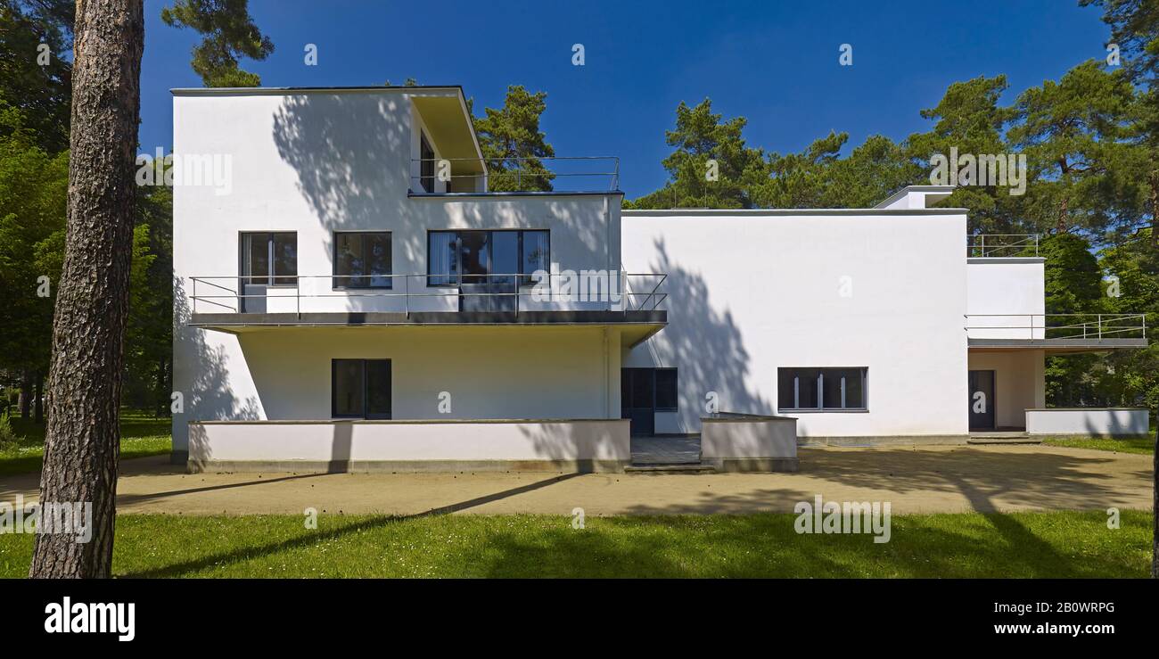 Muche e Schlemmer casa, master case in Dessau Rosslau, Sassonia-Anhalt, Germania, Europa Foto Stock