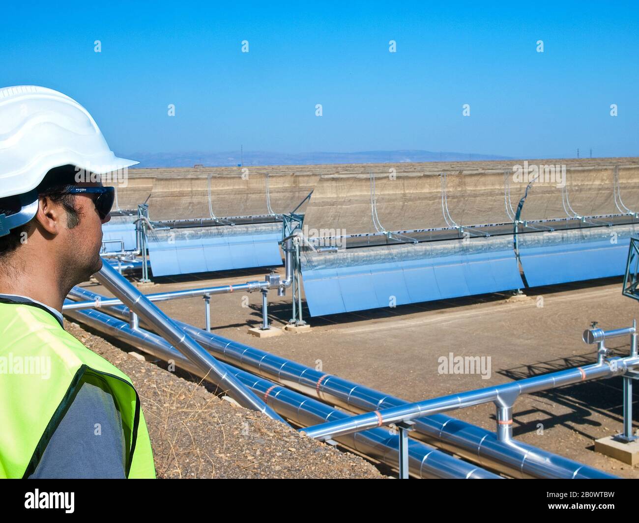 Andasol 1 centrale solare termica, Guadix, Spagna, Europa Foto Stock