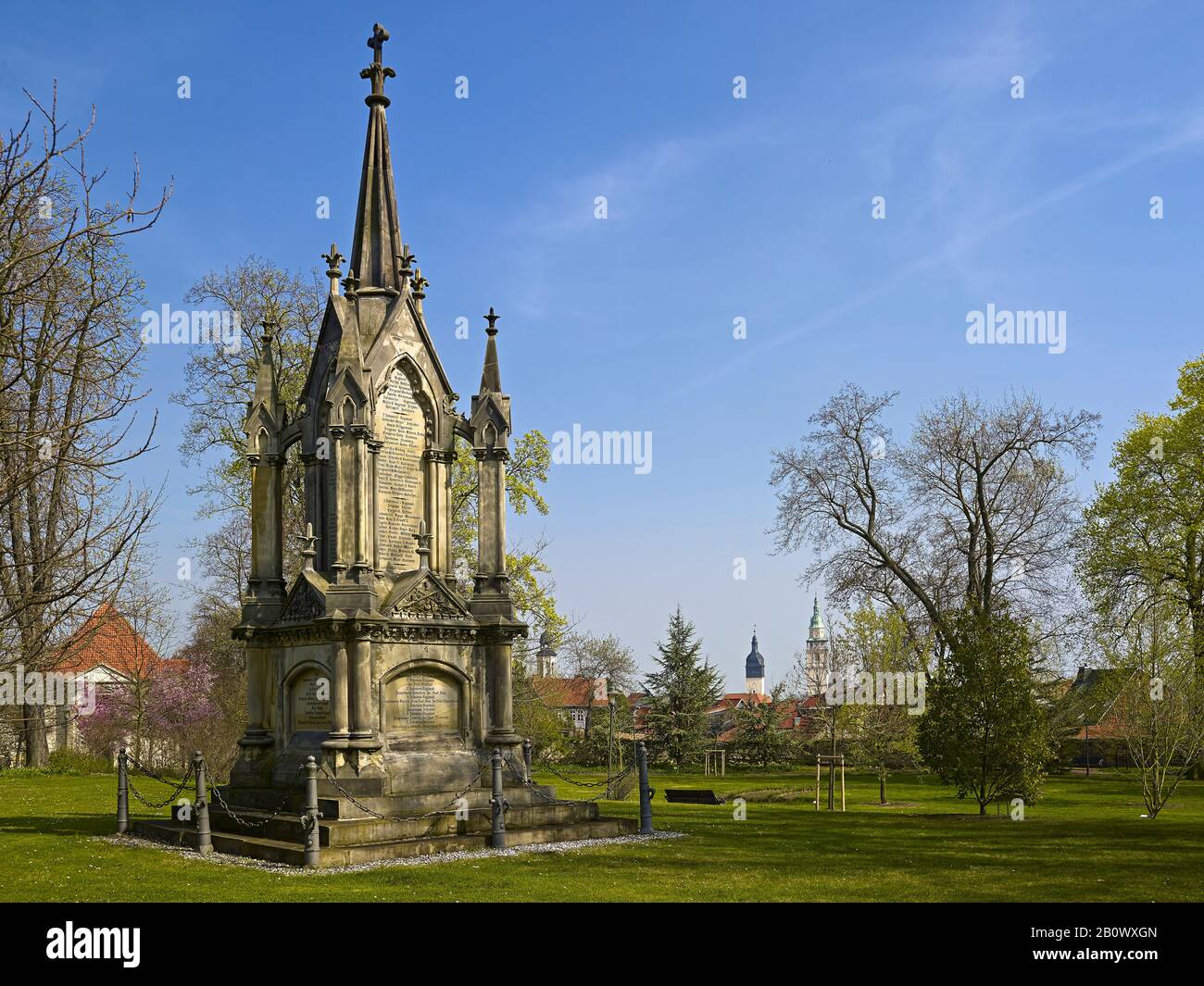 Monumento ai caduti nell'arboreto di Bad Langensalza, Turingia, Germania, Europa Foto Stock