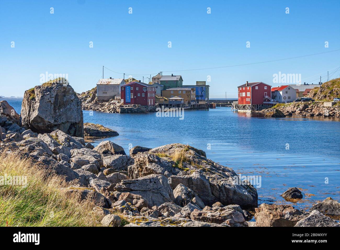 Il vecchio villaggio di Nyksund a pareraalen. Foto Stock