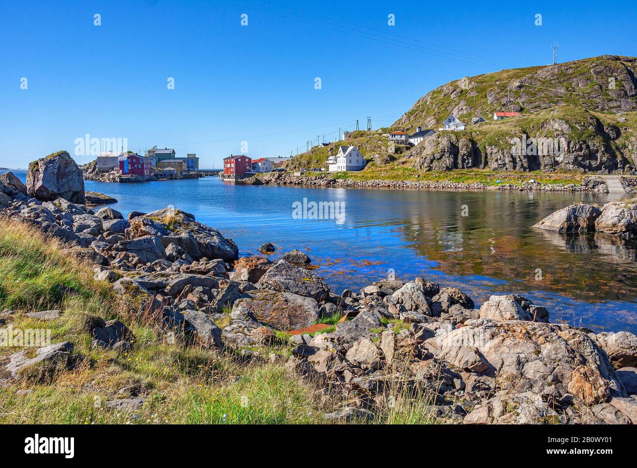 Il vecchio villaggio di Nyksund a pareraalen. Foto Stock