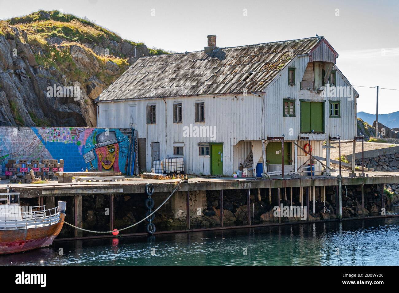 Il vecchio villaggio di Nyksund a pareraalen. Foto Stock