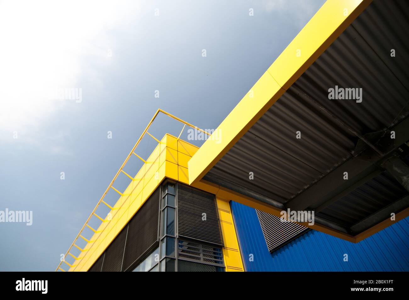 Dettaglio architettonico, negozio di mobili Ikea, Turingia, Germania, Foto Stock