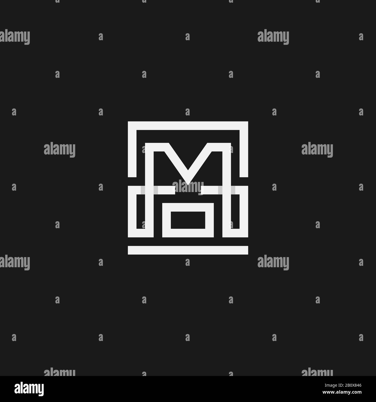 Logo vettoriale monogramma HM in stile moderno Illustrazione Vettoriale