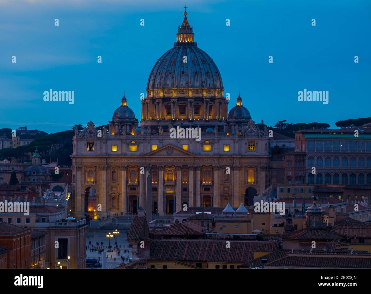 Vista alta di Roma dal castello di Sant Angelo. Foto Stock