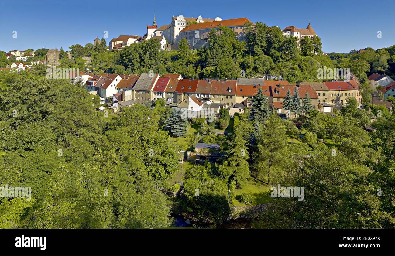 Vista da Protschenberg al centro della città di Bautzen, Sassonia, Germania, Foto Stock