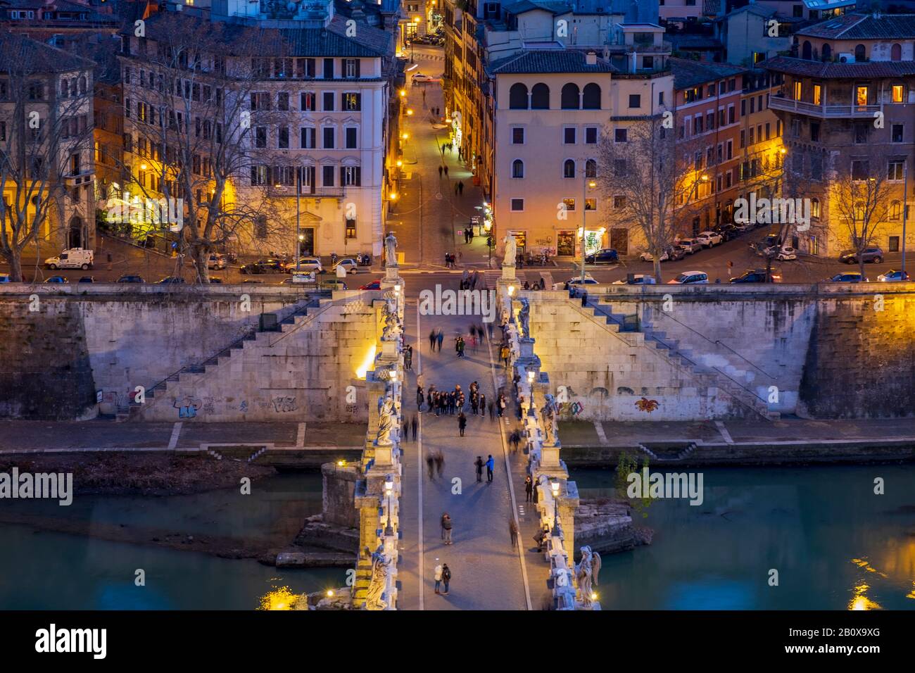 Vista alta di Roma dal castello di Sant Angelo. Foto Stock