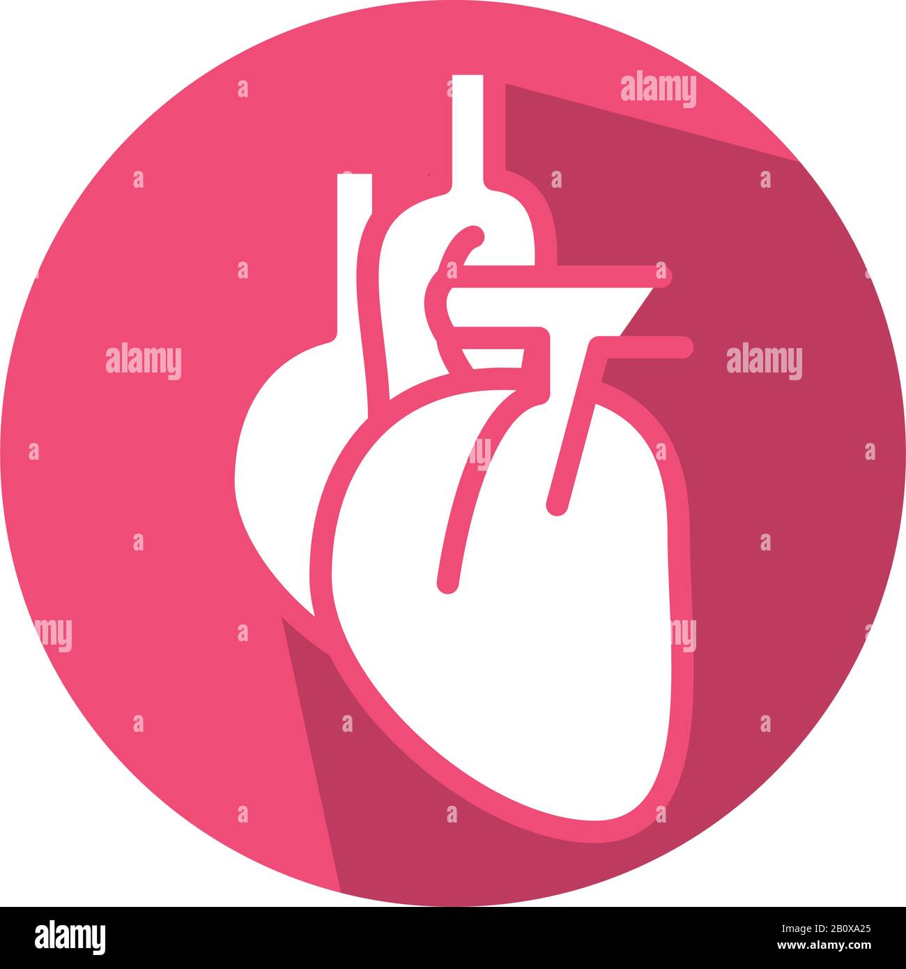 icona a forma di blocco di organi umani cardiaci Illustrazione Vettoriale