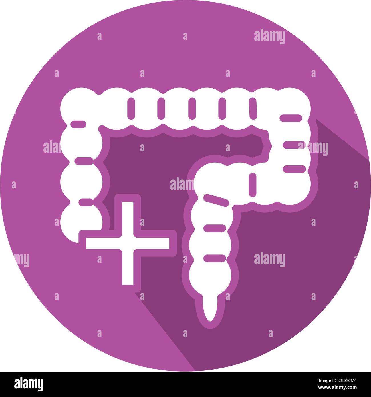 icona a forma di blocco dell'organo umano dell'intestino crasso Illustrazione Vettoriale