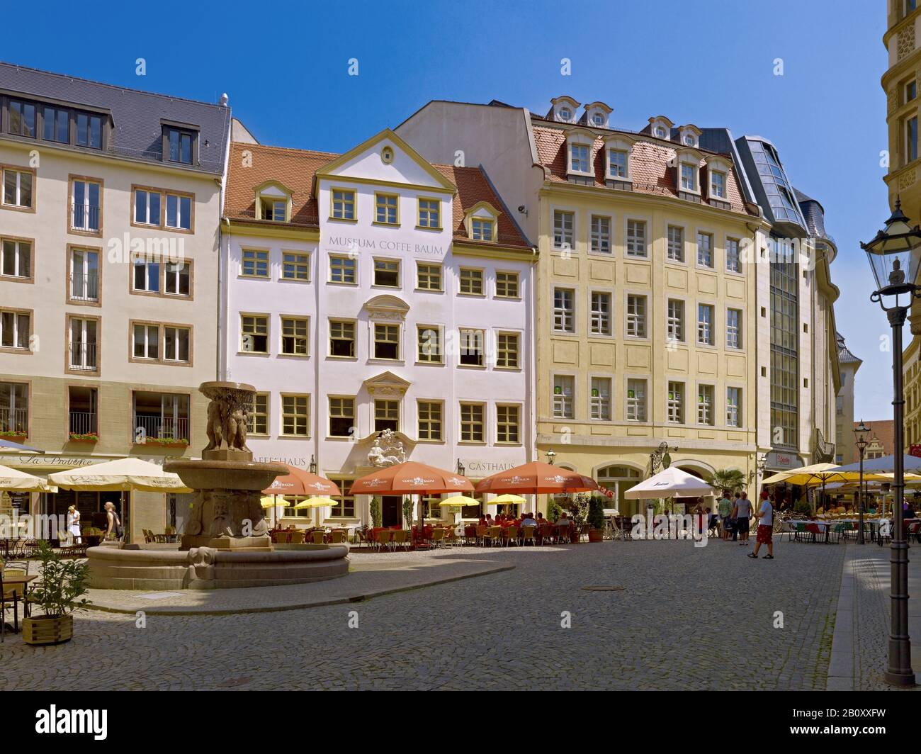 Kleine Fleischergasse, Località Storica, Haus Zum Arabischen Coffe Baum A Lipsia, Sassonia, Germania, Foto Stock