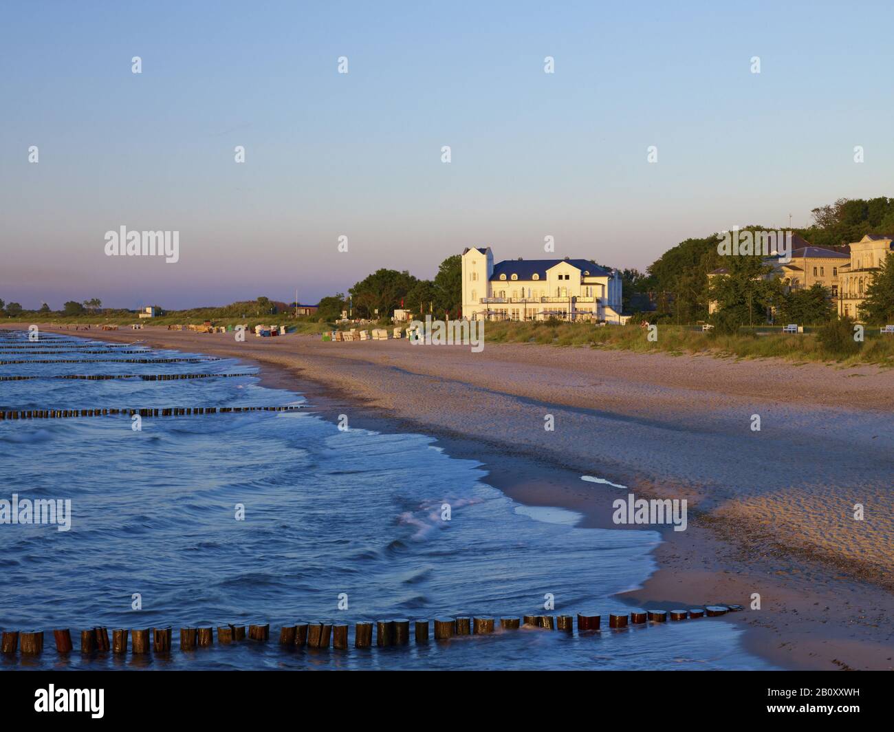 Spiaggia nella località balneare di Heiligendamm, Mecklenburg-West Pomerania, Germania, Foto Stock