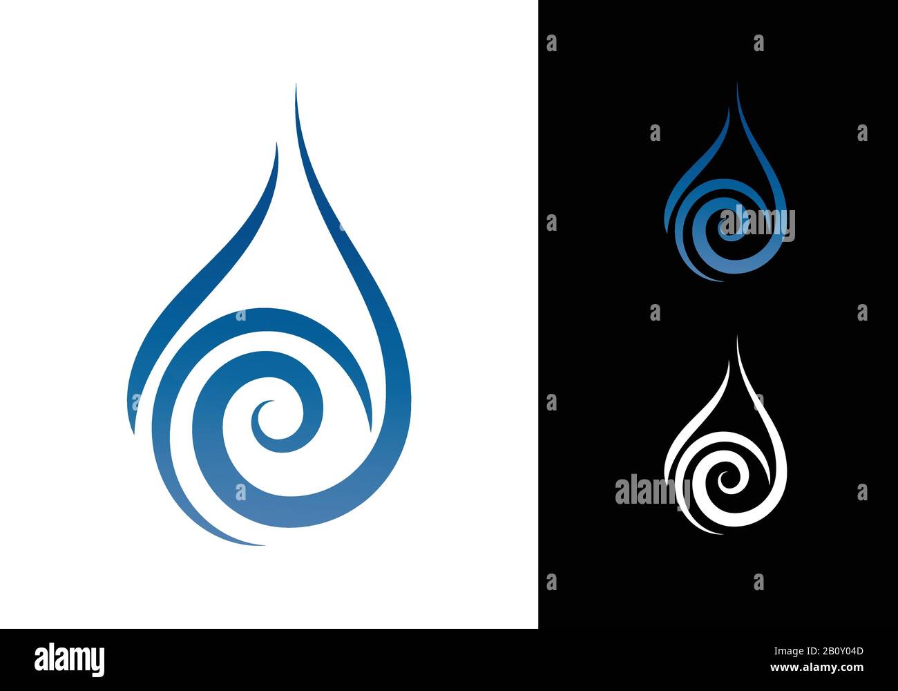 Icona Del Modello Di Disegno Del Logo Del Simbolo Di Goccia D'Acqua Astratto Illustrazione Vettoriale