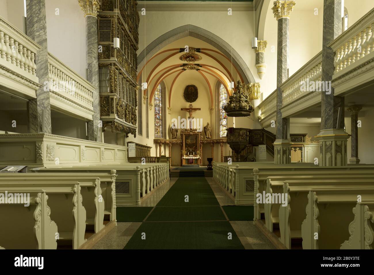 Trinitatiskirche Interior, Sondershausen, Kyffhäuserkreis, Turingia, Germania, Foto Stock