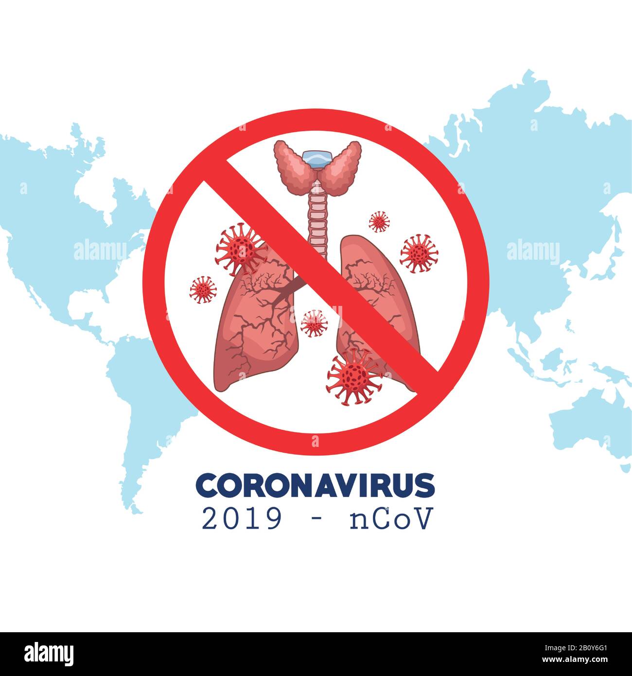 infografica sul coronavirus con mappa del mondo e polmoni Illustrazione Vettoriale