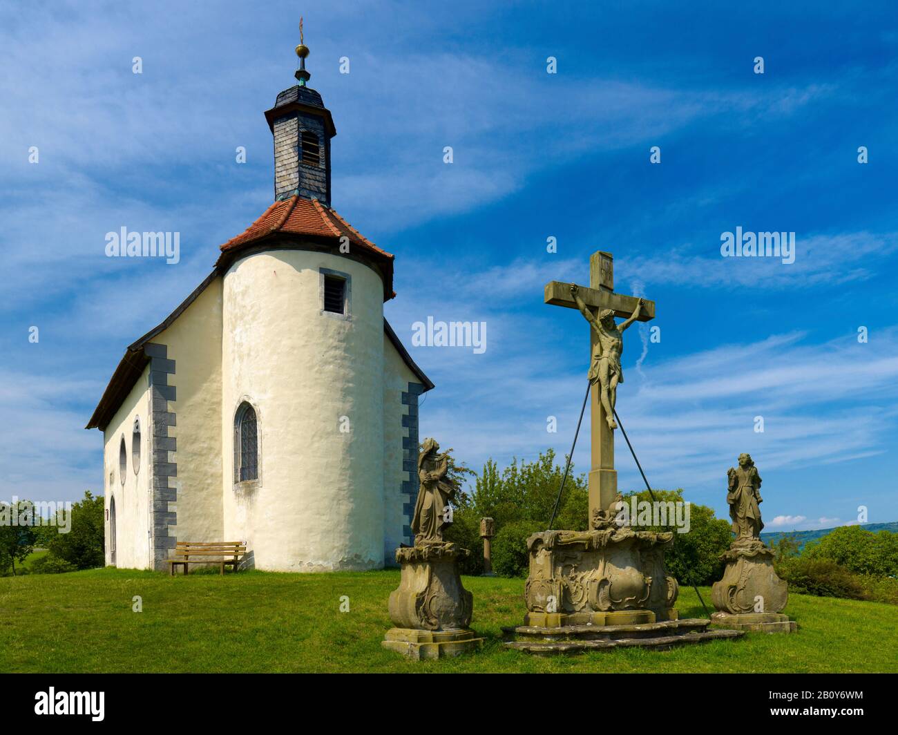 San Gangolf Cappella Di Pellegrinaggio, Fladungen, Rhoen-Grafeld, Bassa Franconia, Baviera, Germania, Foto Stock