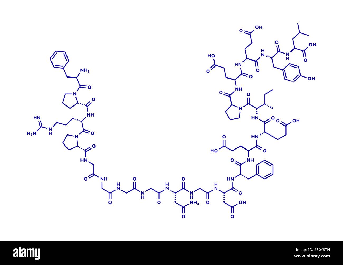 Molecola di farmaco anticoagulante bivalirudina, illustrazione Foto Stock