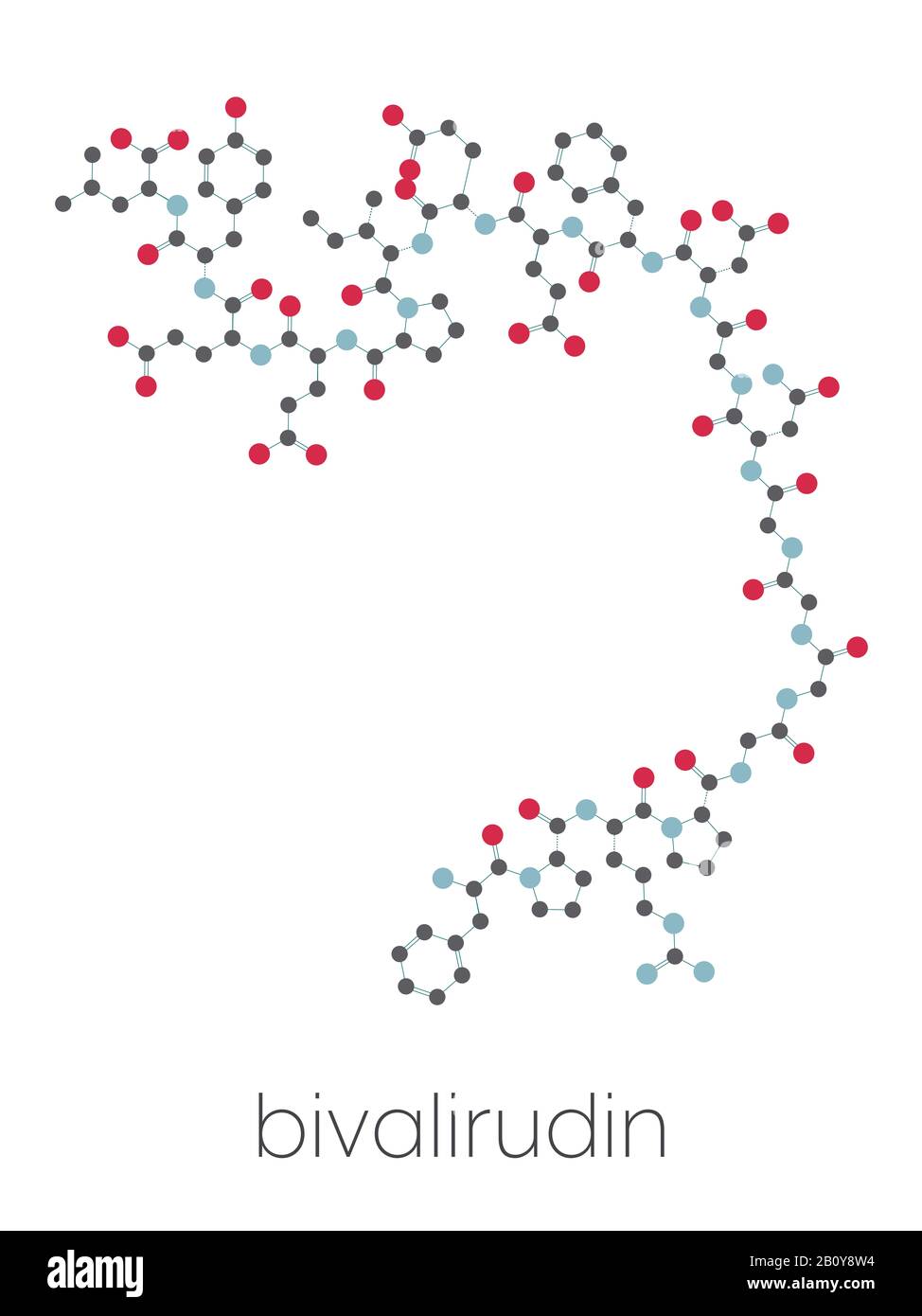 Molecola di farmaco anticoagulante bivalirudina, illustrazione Foto Stock