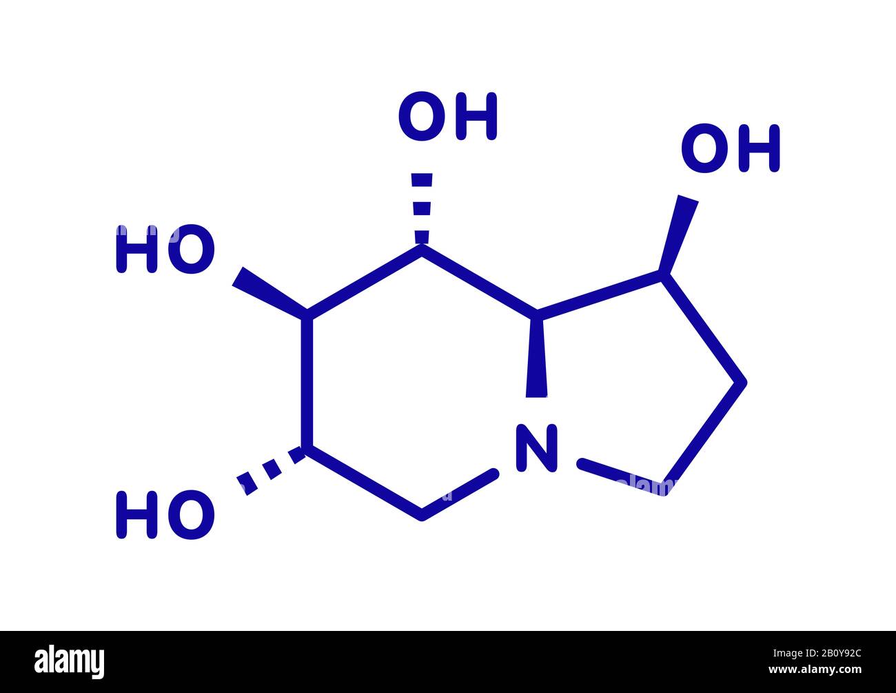 Molecola di alcaloide di Castanospermine, illustrazione Foto Stock