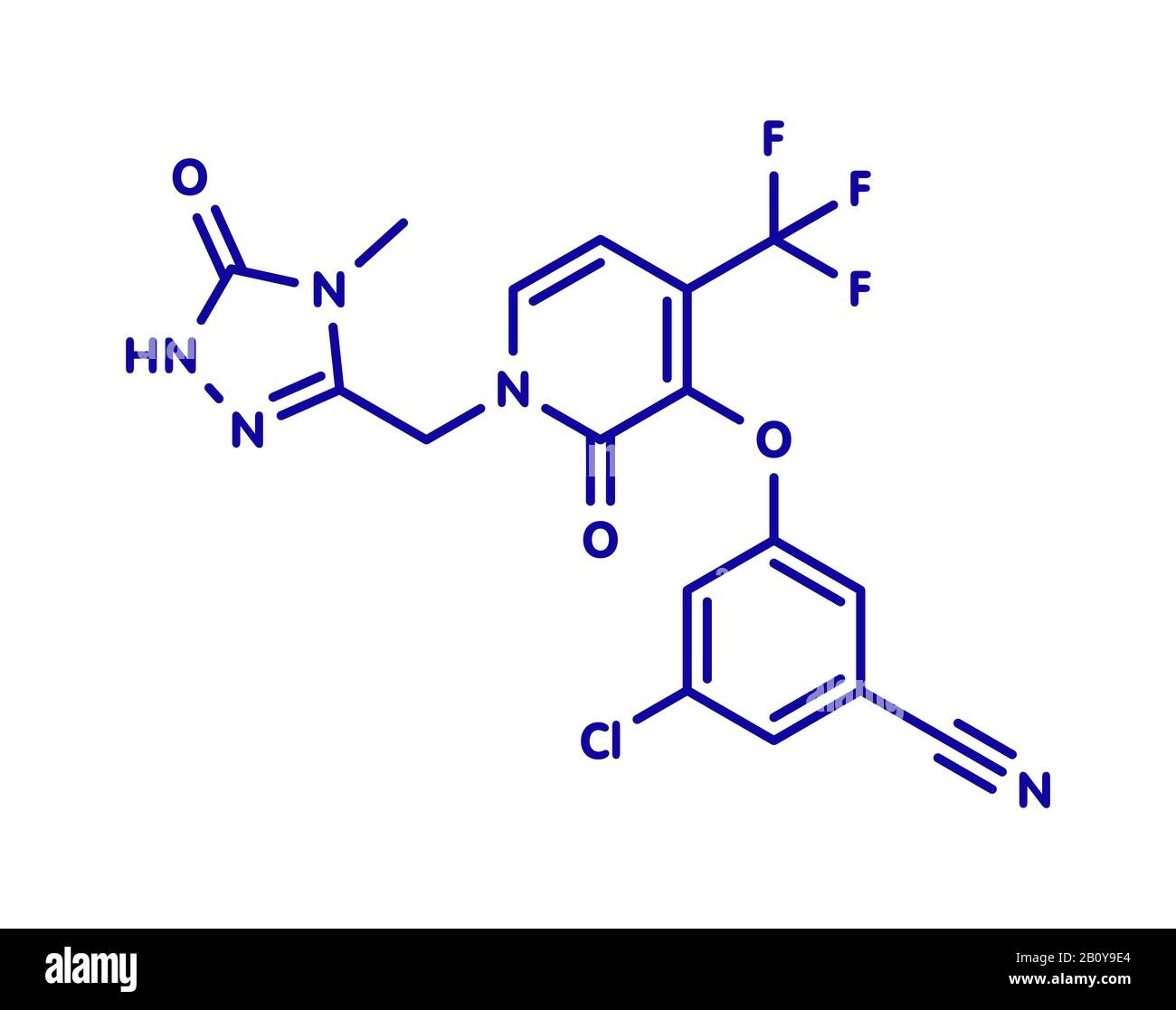 Doravirine molecola di farmaco HIV, illustrazione Foto Stock