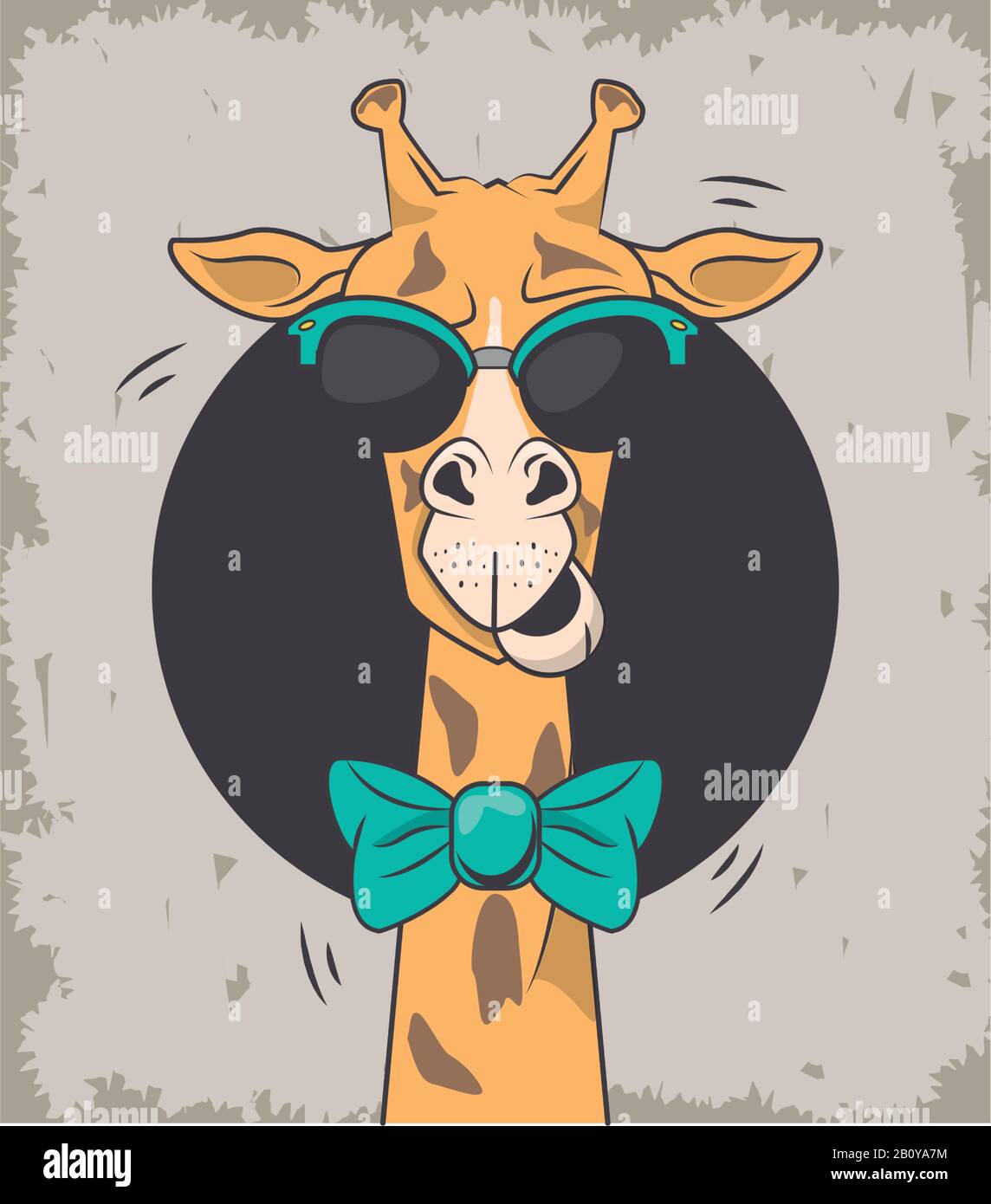 giraffa divertente con occhiali da sole stile cool Illustrazione Vettoriale