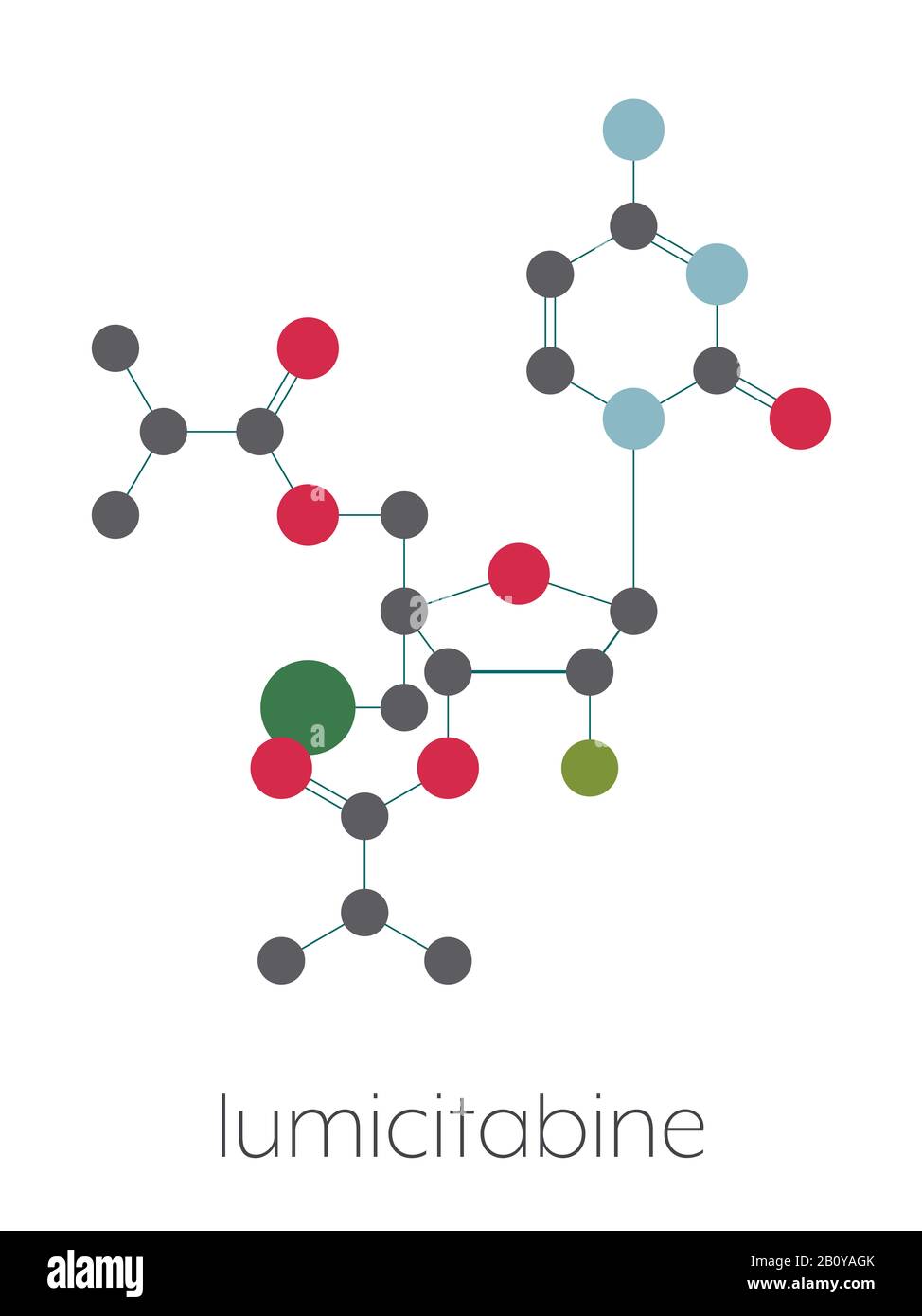 Molecola di farmaco di Lumicitabina RSV, illustrazione Foto Stock