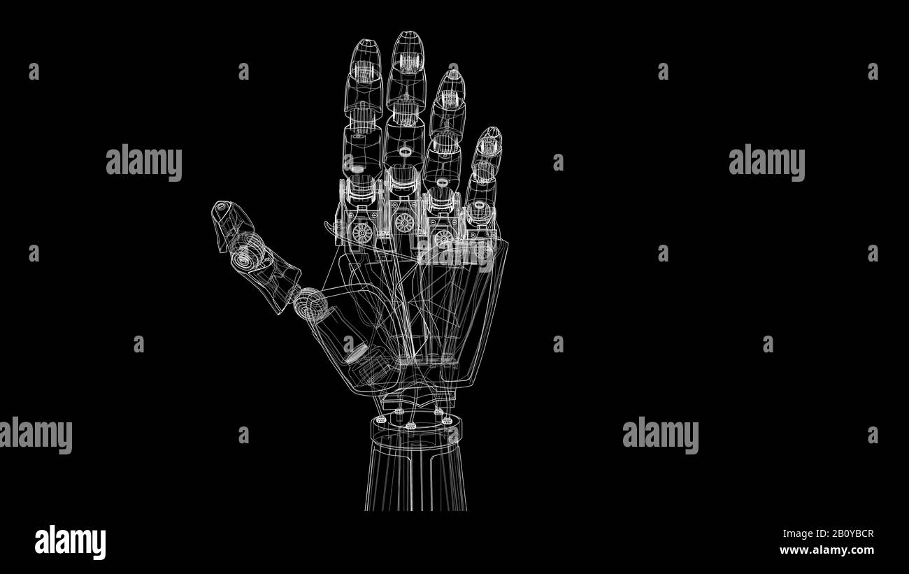 Braccio robotizzato, illustrazione Foto Stock