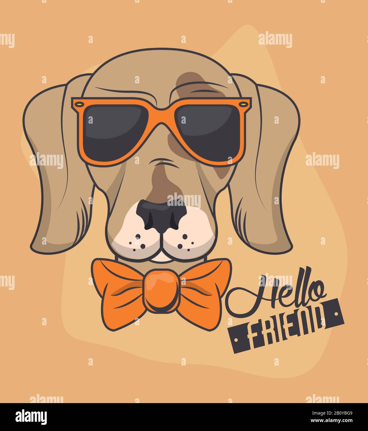 divertente cane con occhiali da sole stile cool Illustrazione Vettoriale