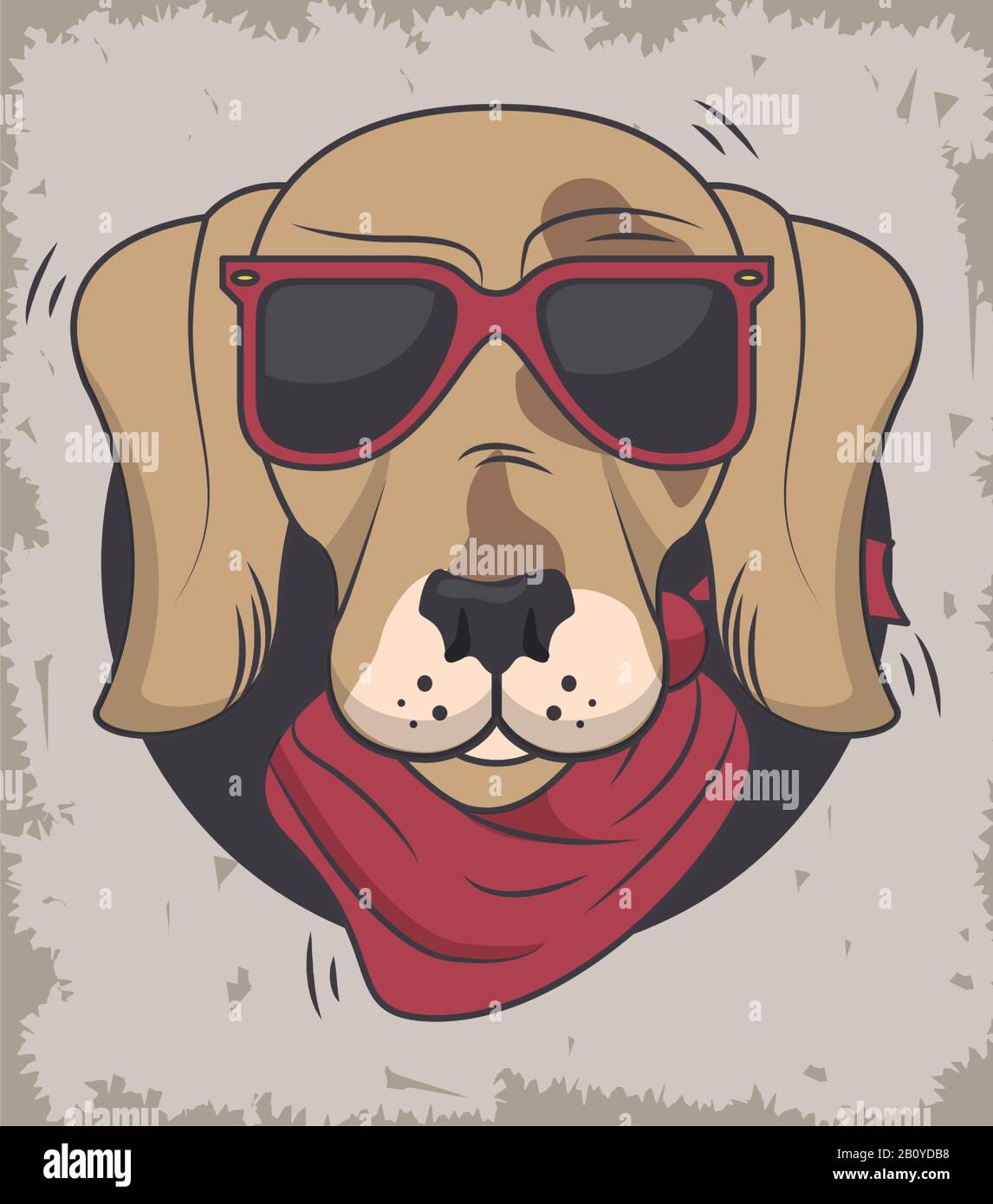 divertente cane con occhiali da sole stile cool Illustrazione Vettoriale