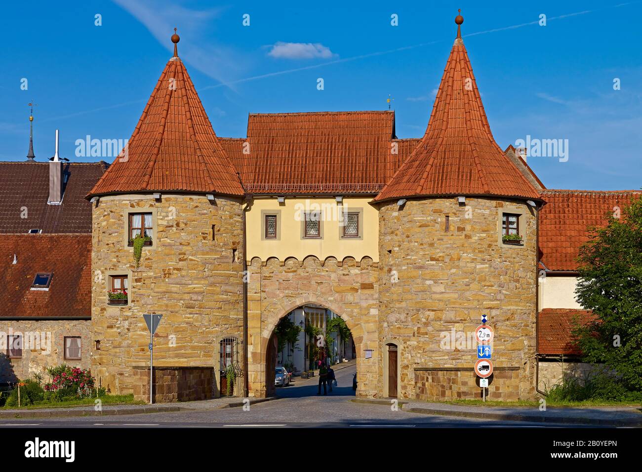 Obertor Di Prichsenstadt, Bassa Franconia, Distretto Di Kitzingen, Baviera, Germania, Foto Stock