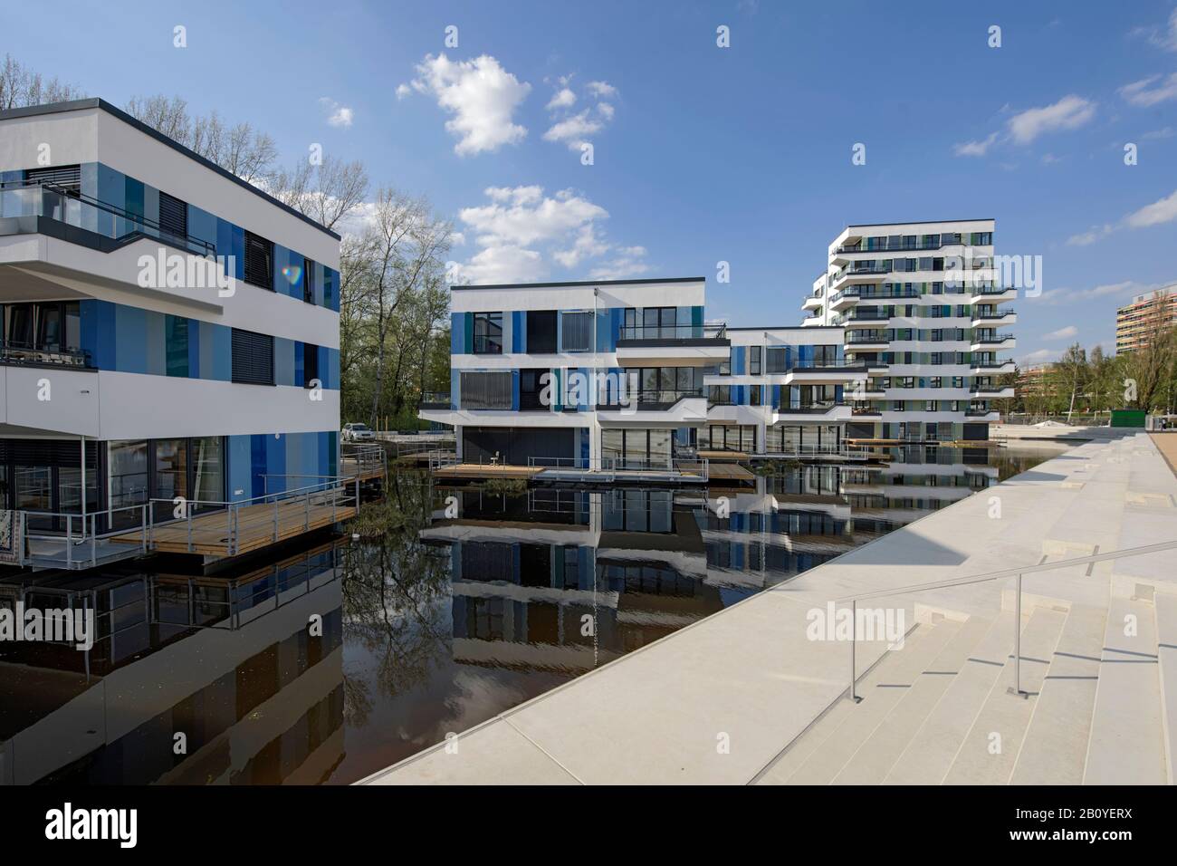 Waterhouses, Iba, International Building Exhibition, Wilhelmsburg, Amburgo, Germania, Foto Stock