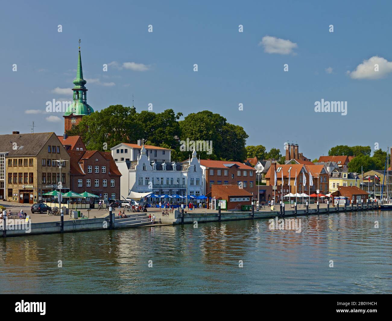 Vista sulla città Kappeln an der Schlei, distretto di Schleswig-Flensburg, Schleswig-Holstein, Germania, Foto Stock