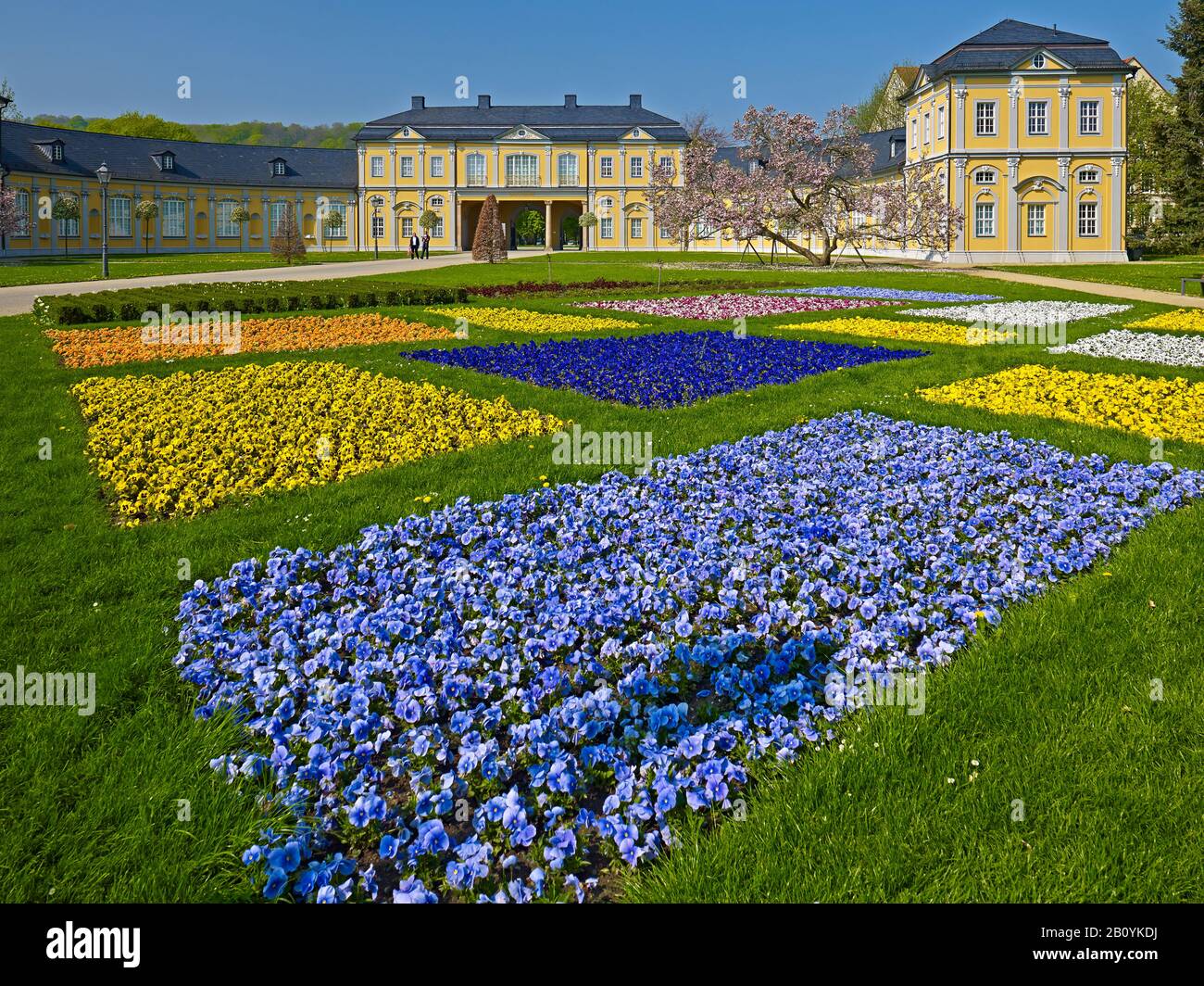 Orangerie con letto in moquette a Gera, Turingia, Germania, Foto Stock