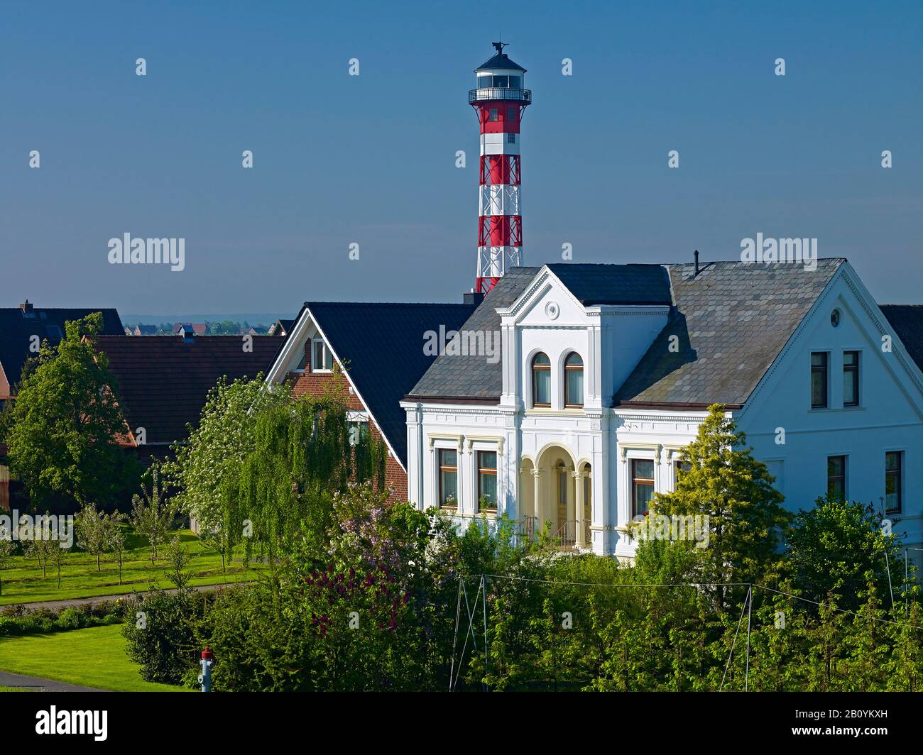 Oberfeuer A Wisch/Borstel, Altes Land, Landkreis Stade, Bassa Sassonia, Germania, Foto Stock